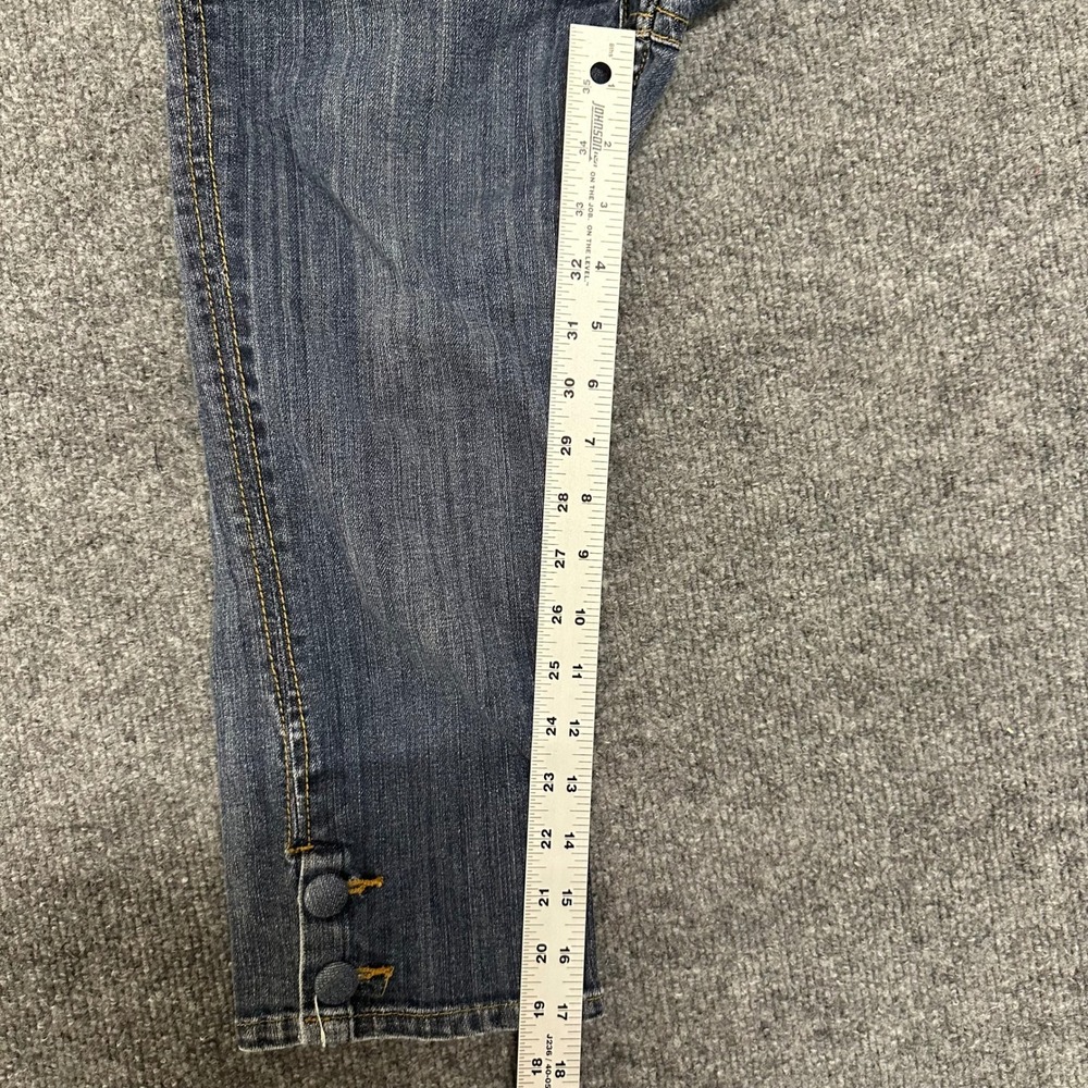 Younique Capri Jeans Womens Size 5 Blue Denim Low Rise Cropped Flap Pocket - Picture 5 of 8